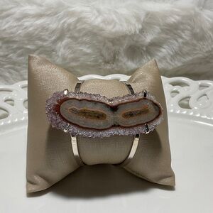 Silver Geode Cuff Bracelet